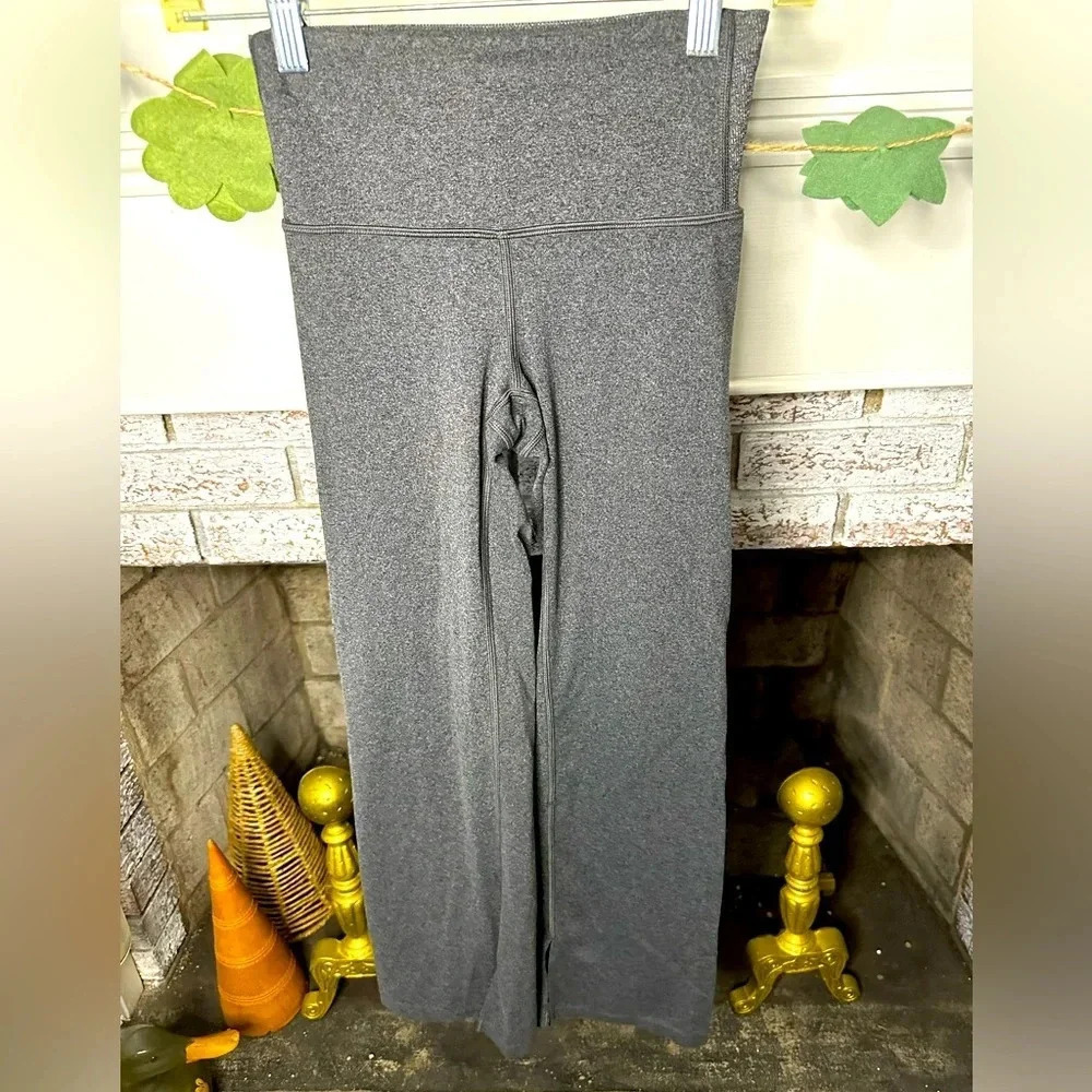 Athleta Barre Kickflare Pant XXS Gray High Rise Yoga Flare Legging Split Hem